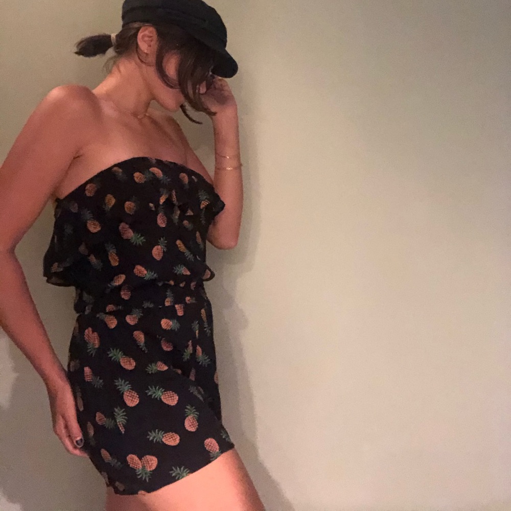 Fun Flirty Pineapple romper jumpsuit